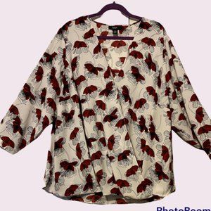 Alfani Floral Wrap Shirt